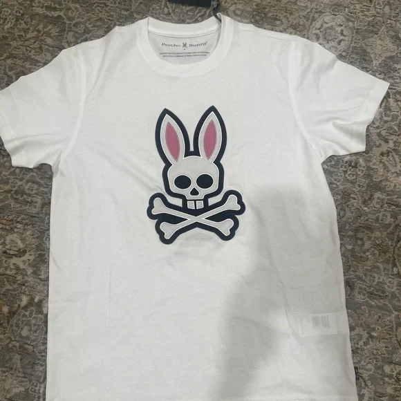 Psycho Bunny White Tee with Pink and Black Design - Picture 3 of 6